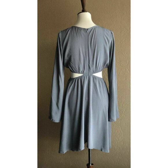 Swell Womens Gray Rayon Crochet Baja Cut Out Dress - Picture 7 of 10